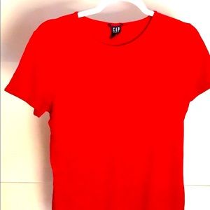 Womens Gap Short Sleeve Red Tee Size Large